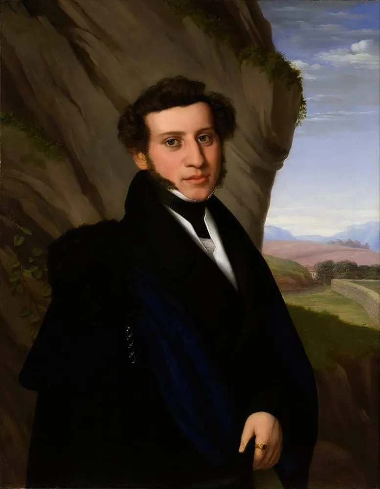 ArtDirect Eduard Friedrich Leybold 15x18 Gallery Wrapped Canvas Museum Art Print Titled: Portrait of Sam Ehrenstamm (1830)