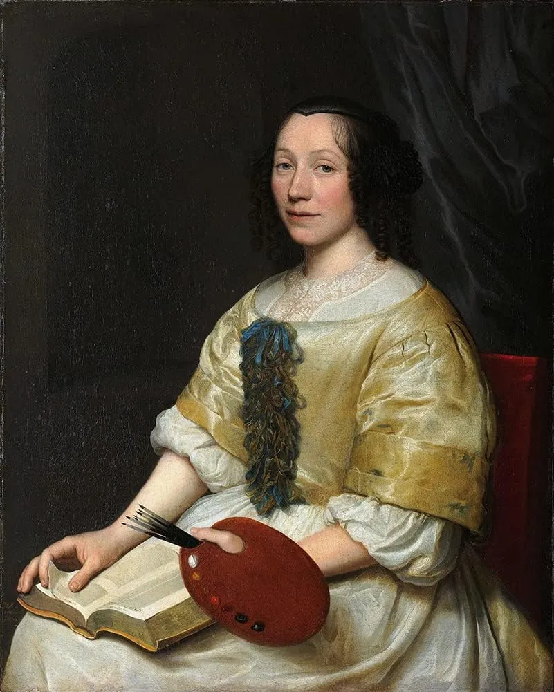 ArtDirect Wallerant Vaillant 15x18 Gallery Wrapped Canvas Museum Art Print Titled: Maria Van Oosterwijck. Flower Painter (1671)