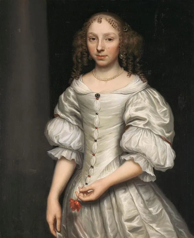 ArtDirect Wallerant Vaillant 15x18 Gallery Wrapped Canvas Museum Art Print Titled: Portrait of a Woman (1660-1677)