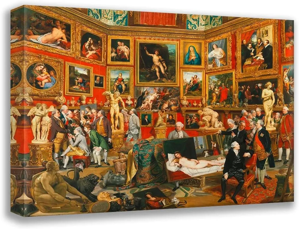 ArtDirect Zoffany, Johan 24x18 Gallery Wrapped Canvas Museum Art Titled: Tribuna of the Uffizi