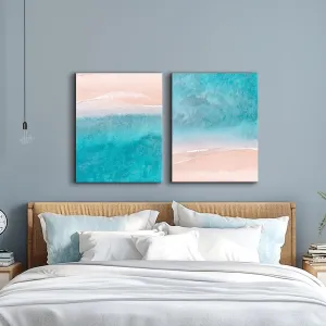 Artistry Canvas Art Serene Ocean View Modern Wall Art, Wrapped Canvas Print Artwork - Tranquil Beach Painting for Living Room, Bedroom, or Office Wall Decor 12" x 16"