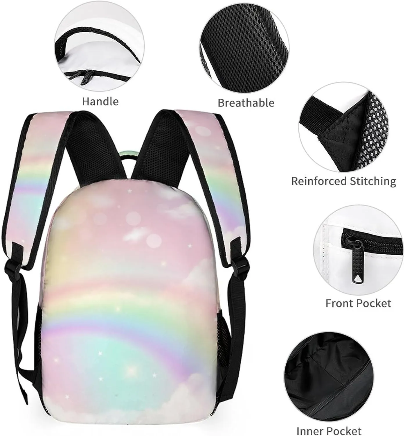 Artsadd Personalized Backpack for Girls Kids Lunch Bag Box Sets Custom Name School Bag for Preschool Kindergarten Elementary Back to School Gift for Daughter