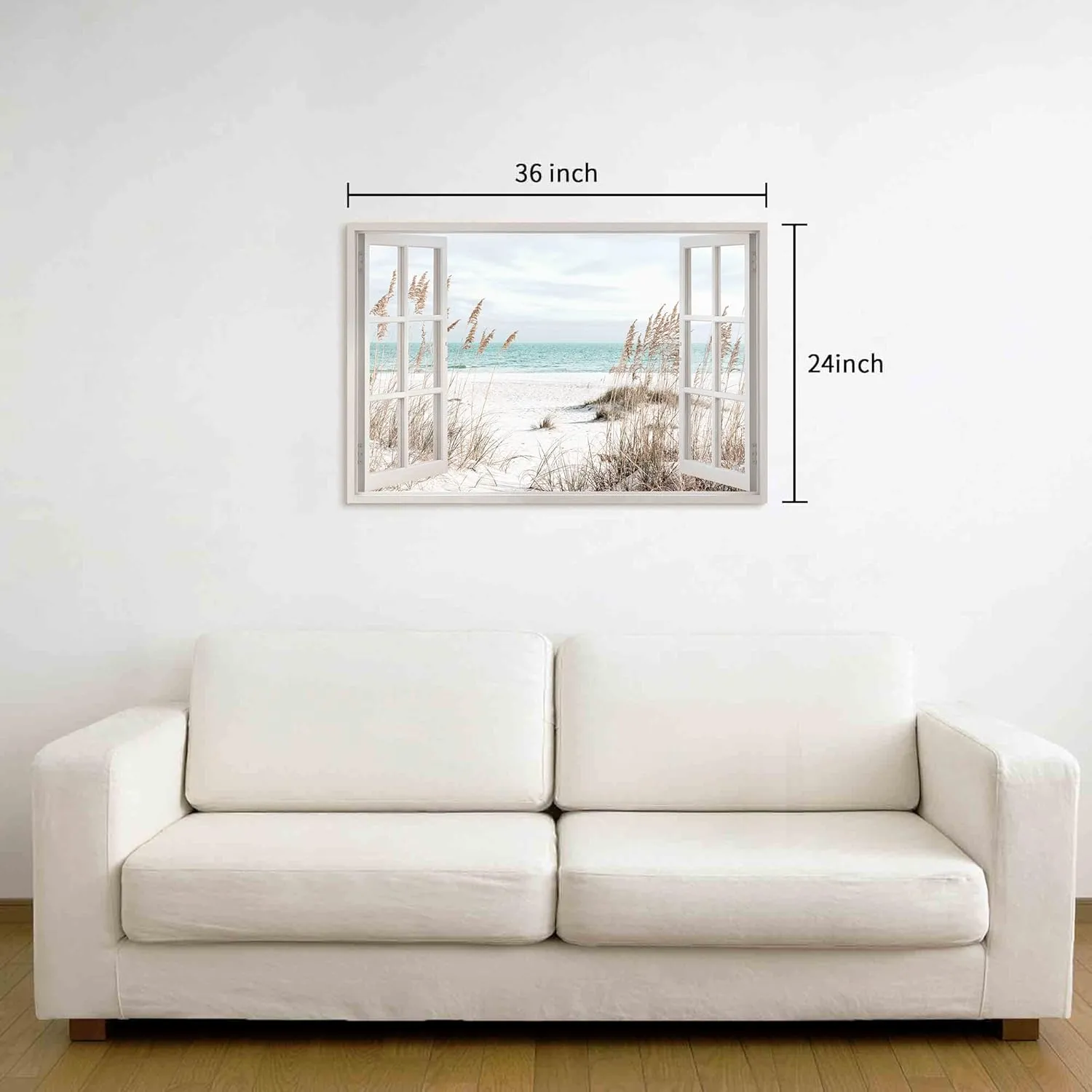 arttitue Beach Canvas Wall Art Decor: Bedroom Living Room Window Coastal Landscape Painting Print Relaxing Tropical Ocean Scene Artwork Modern Large Sea Seascape Picture for Home Office