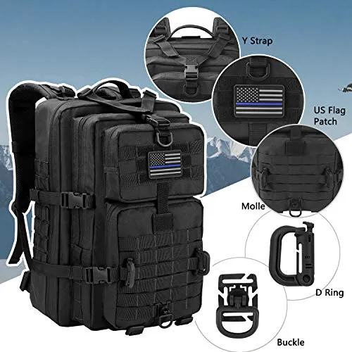 Assault Pack,Tactical Backpack Military Army Camping Rucksack, 3-Day Pack