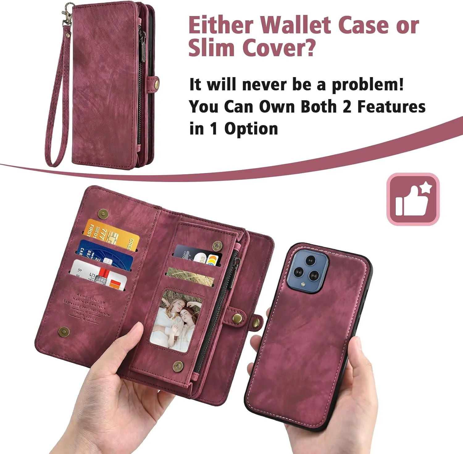 Asuwish Phone Case for T-Mobile Revvl 6/6X 5G Zipper Wallet Cell Cover with Screen Protector Strap Flip Card Holder Tmobile Revvl6 X Revvl6X T Mobile Revvl6X5G Revel Tmo Revell Rebel TCL Women Men Red