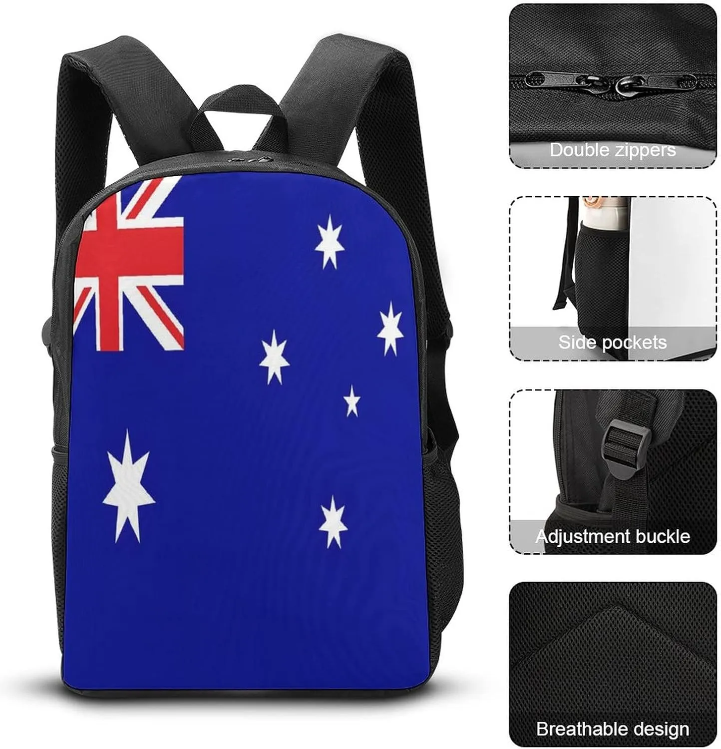 Australia Flag Backpack with Adjustable Straps, Suitable for Travel Picnics Activities