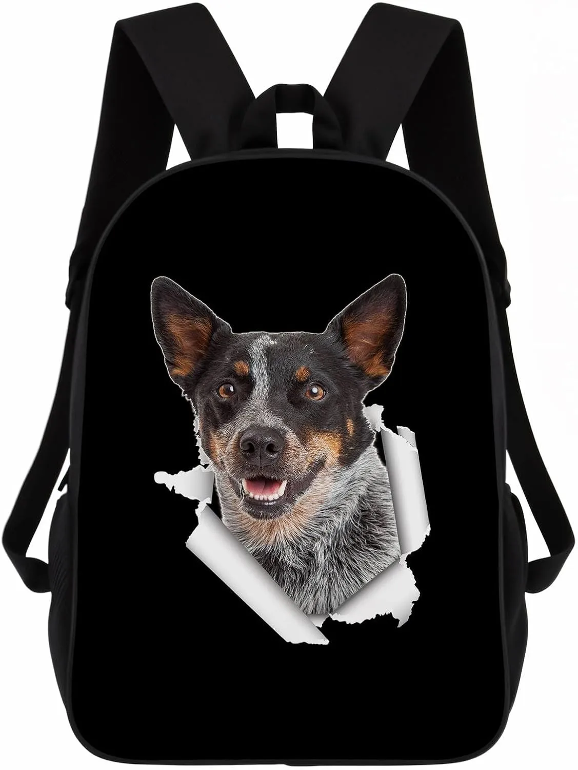 Australian Cattle Dog Backpack Daypack Lovely Dog Print Bookbag Laptop Bag For Work Travel Hiking 17 Inch Black Lightweight Style 1