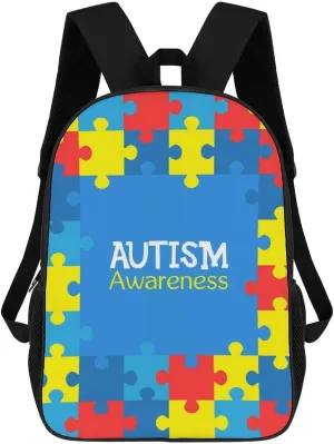 Autism Awareness Backpack for Worker Business Hiking Travel Bag Shoulders Bag