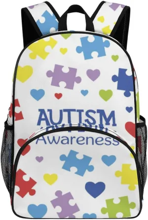 Autism Awareness Backpack for Worker Teacher Business Hiking Travel Bag Shoulders Bag