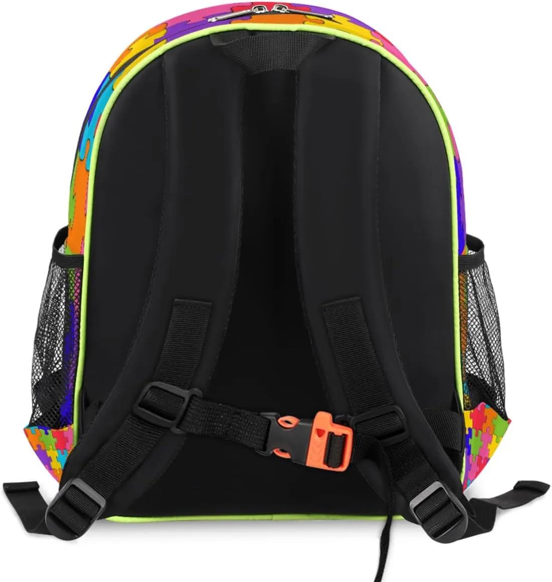 Autism Awareness Kids Backpack for Boys Girls, Jigsaws Toddler Backpack 14.2 In, Waterproof Casual Daypack Preschool Backpack Kindergarten School Mini Bookbag with Chest Strap