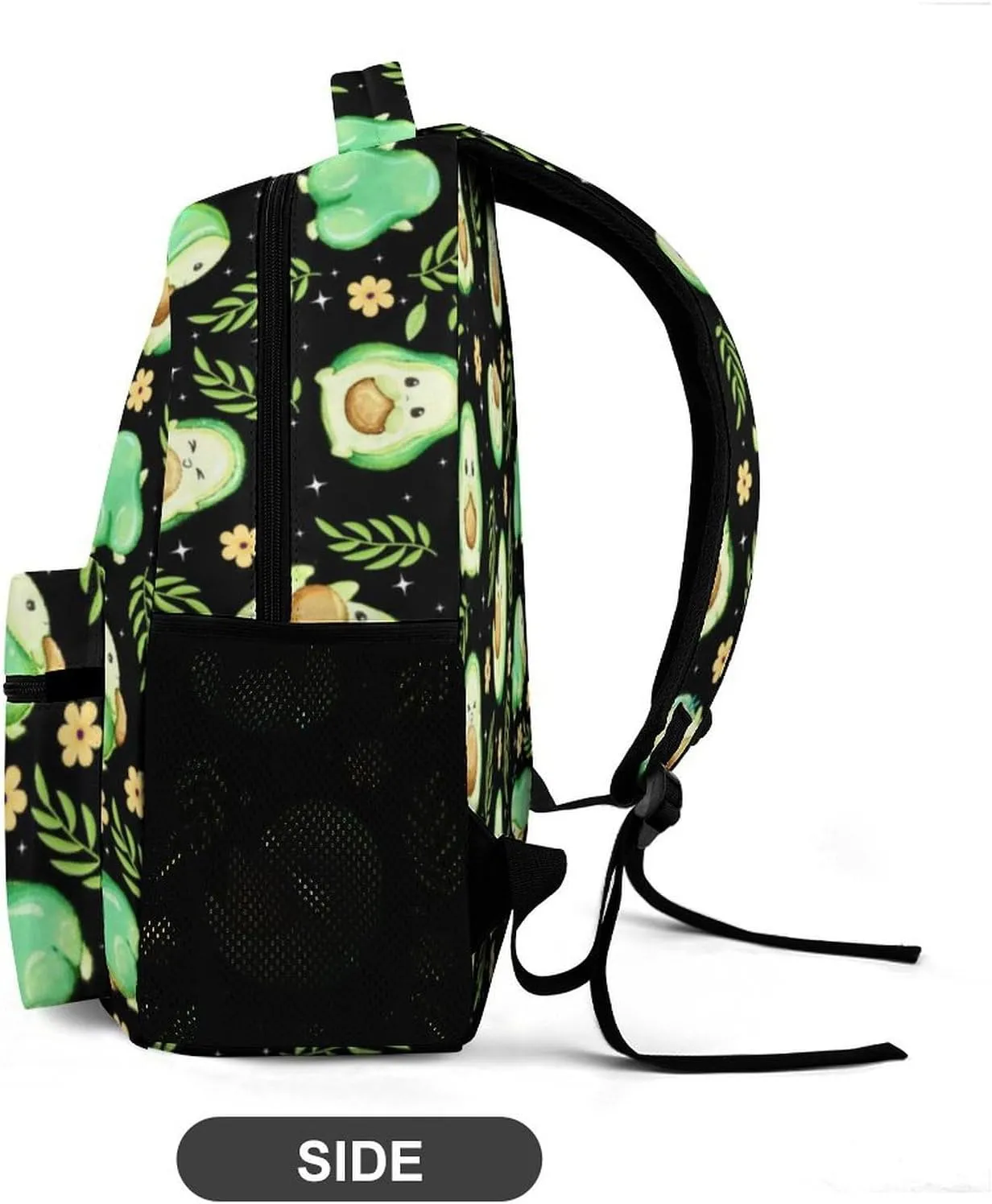 Avocado School Backpack for Kids Girls Boys, 16 Inch Cute Avocado Themed Bookbag, Personalized School Backpack for Students Children, Lightweight, Large Capacity