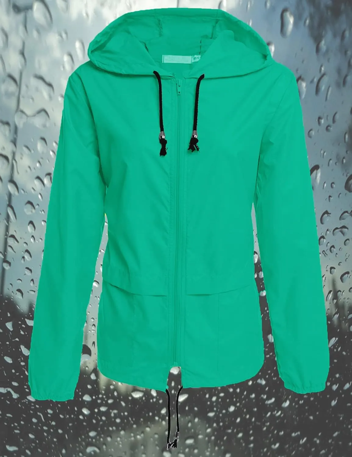 Avoogue Raincoat Women Lightweight Waterproof Rain Jackets Packable Outdoor Hooded Windbreaker
