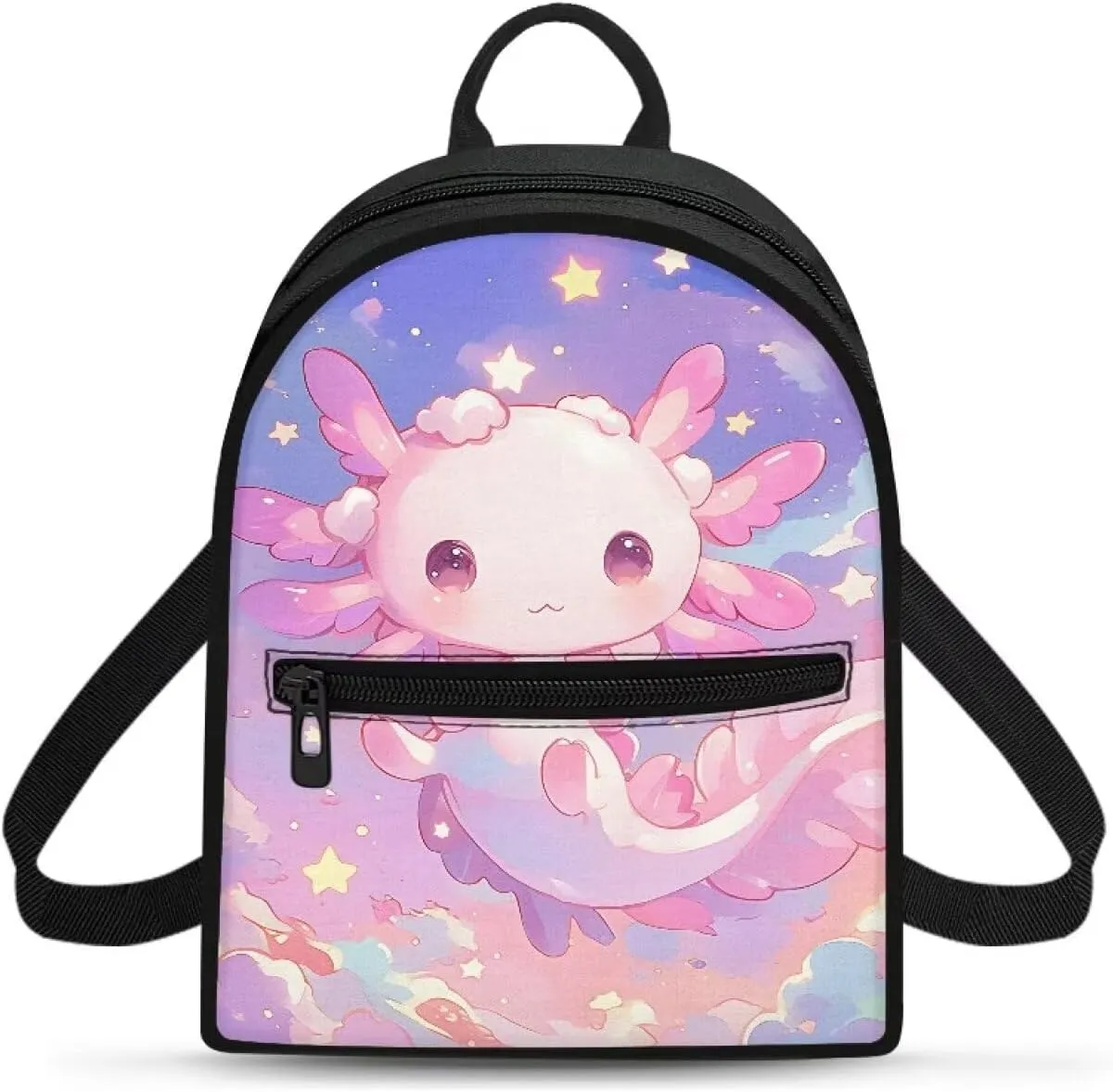 Axolotl Star Womens Cute Backpack Mini Travel Backpack Purse for Women Lightweight Travel Daypack Trip Shoulder Bag Casual Daypack Womens Adult Teen Cute Back Pack Handbag