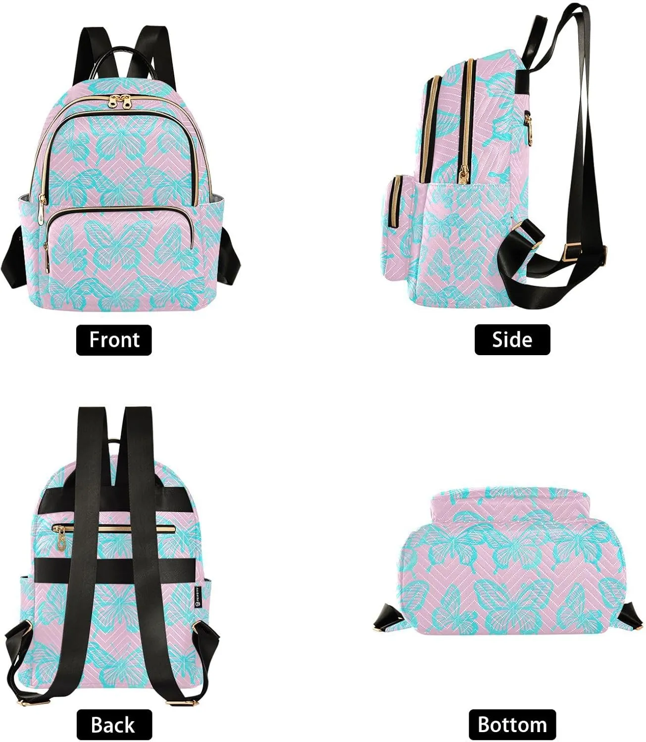 Azure Flutter Mini Backpack Purse, Waterproof Mini Backpack for Women 14 L