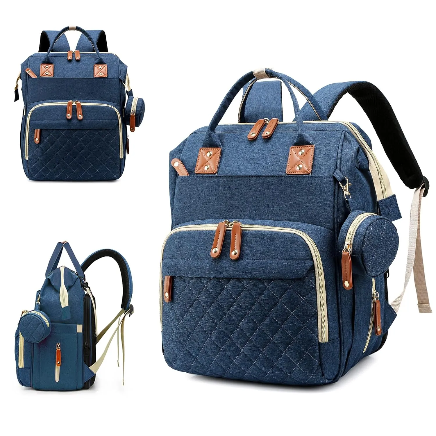 Baby Diaper Bag Backpack with Changing Station, Waterproof Baby Bags for Boys Girls, USB Charging Port, Baby Shower Gifts, Blue
