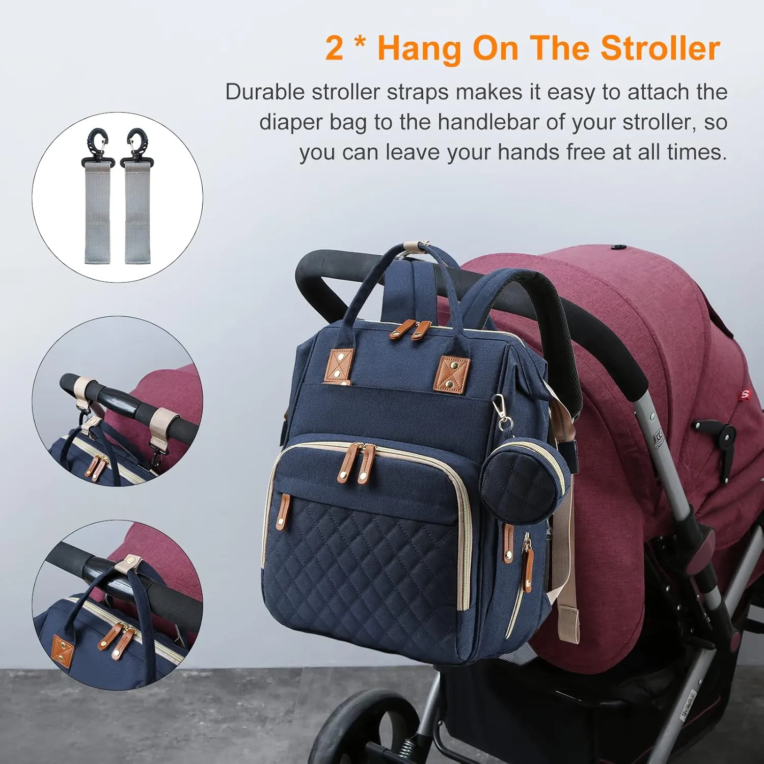 Baby Diaper Bag Backpack with Changing Station, Waterproof Baby Bags for Boys Girls, USB Charging Port, Baby Shower Gifts, Blue