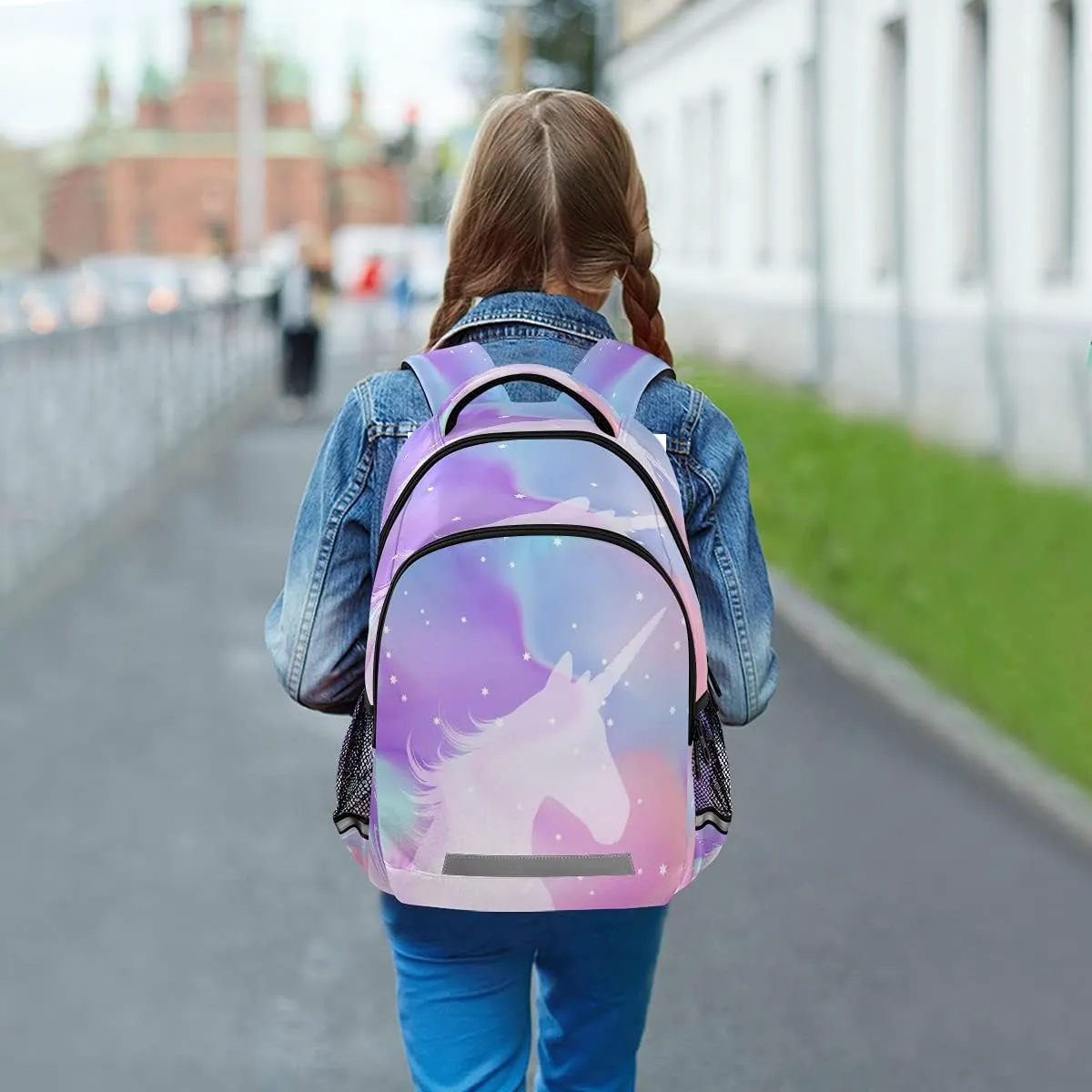 Backpack Bookbag Unicorn On A Holographic School Bag Travel Bag for Girls Boys Teen