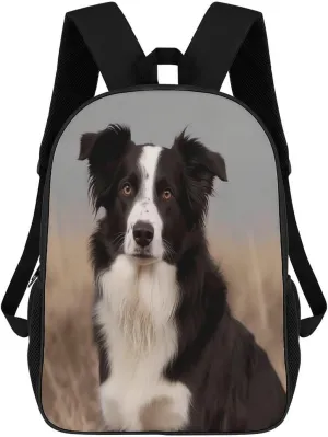 Backpack Border Collie 17 Inch Travel Backpack, Large Hiking Bag Sports Picnic Camping Backpack