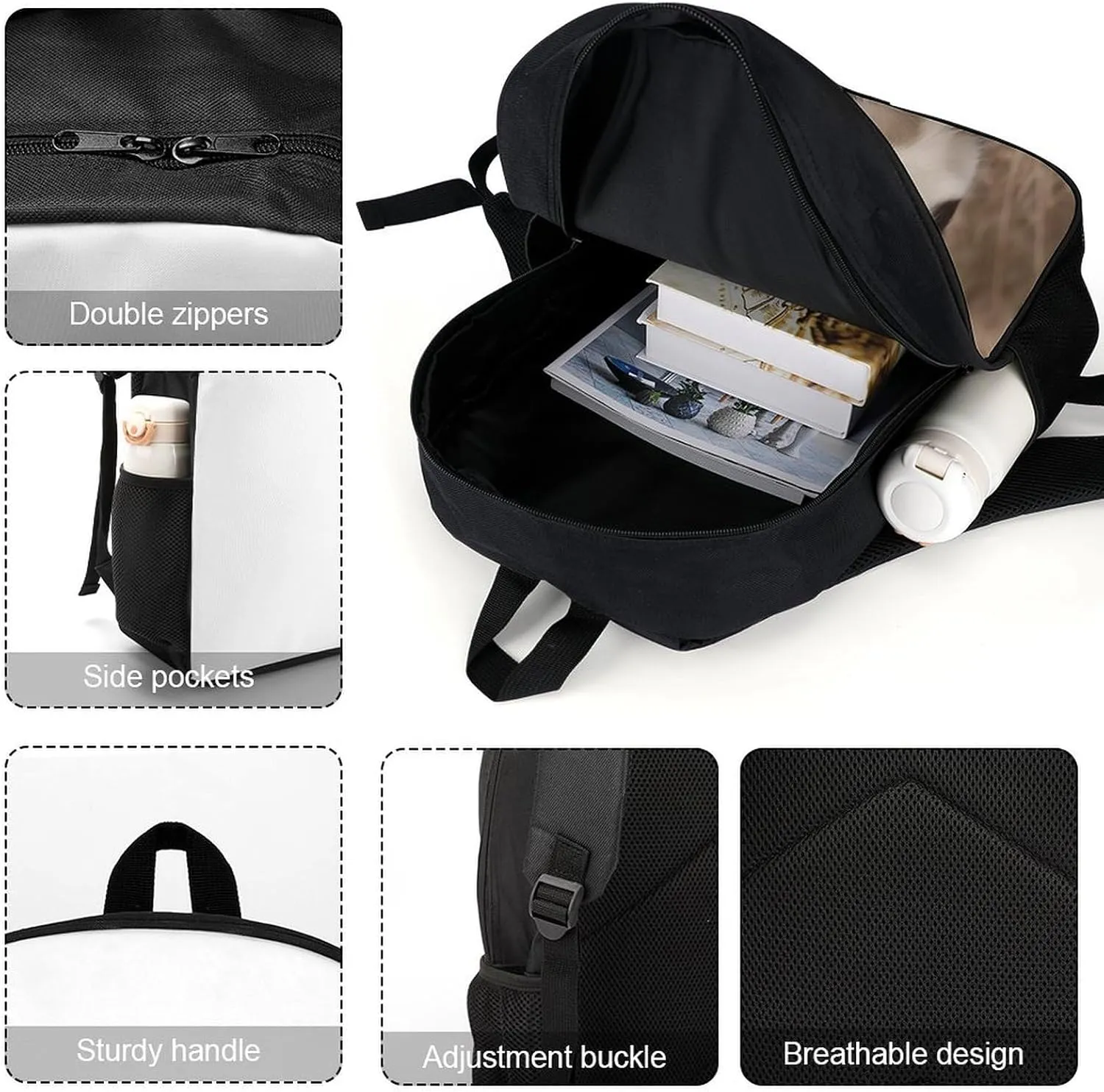 Backpack Border Collie 17 Inch Travel Backpack, Large Hiking Bag Sports Picnic Camping Backpack