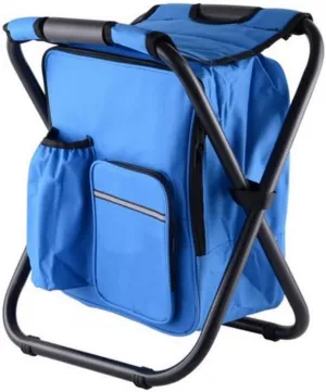 Backpack Chair Portable Camping Stool Foldable Chair Oxford Fabric Cooler Bag for Fishing Camping Outdoor (Blue)