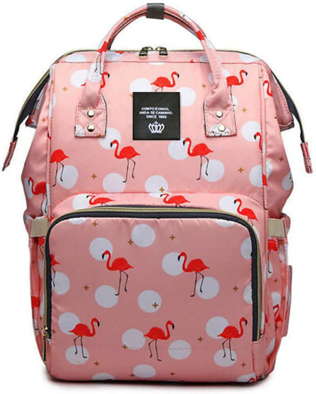 Backpack Diaper Bag with Changing Station, Multi function Boys Girls Baby Backpack for Mom Dad, Unisex Travel Essentials Tote, Waterproof Wet Dry Bags, Baby Nursing Organizer Pouches, Pink