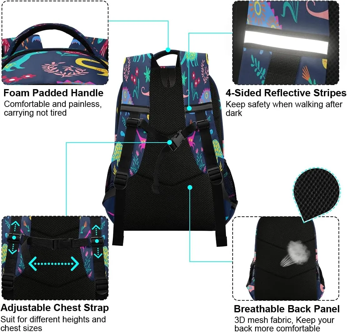Backpack Dinosaurs Cute Kids Pattern Bookbag School Bag Travel Bag for Girls Boys Teen