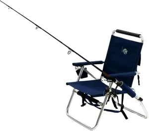 Backpack Fishing Chair - Portable Folding Ultra Light Chair with Padded Carrying Straps & Padded Lumbar Support Bar - All Aluminum Fishing Chair with Cup & Fishing Rod Holder
