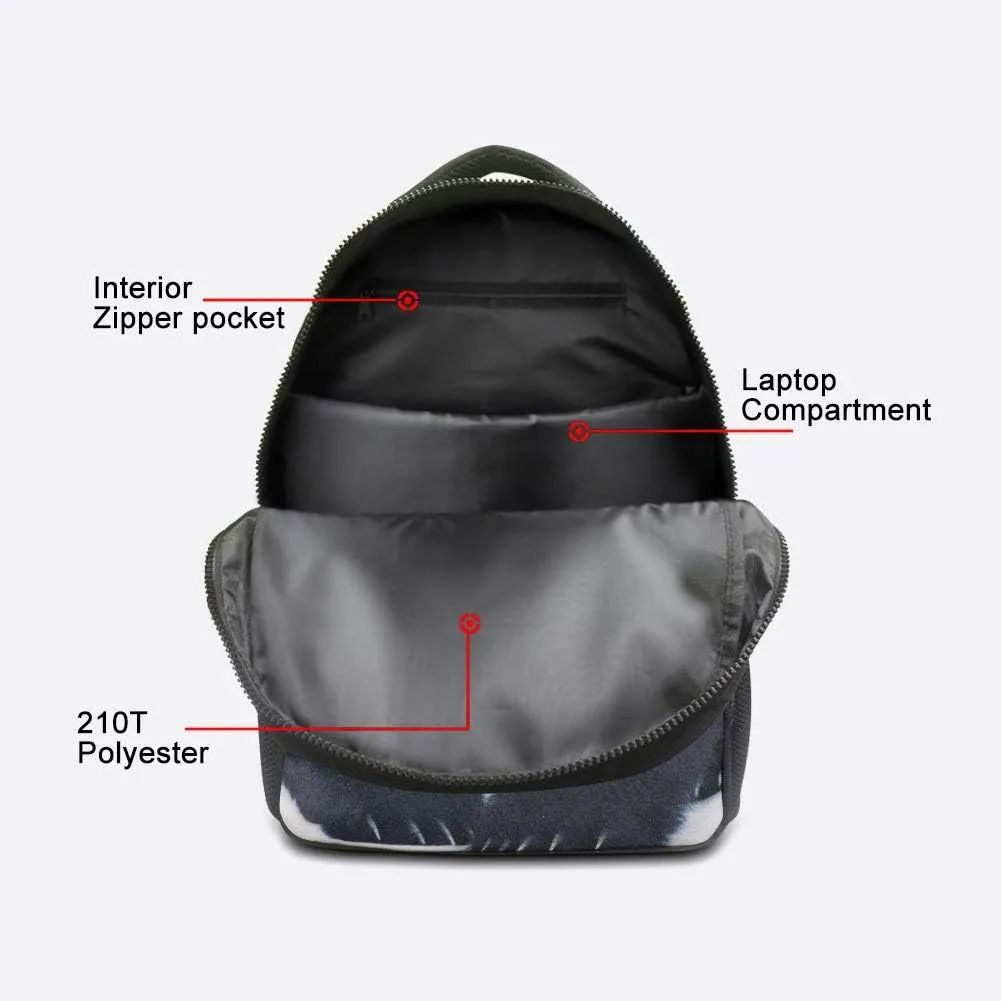 Backpack, for Age 6-16 Kids Boys Girls Shoulder Laptop Bag Horse Design