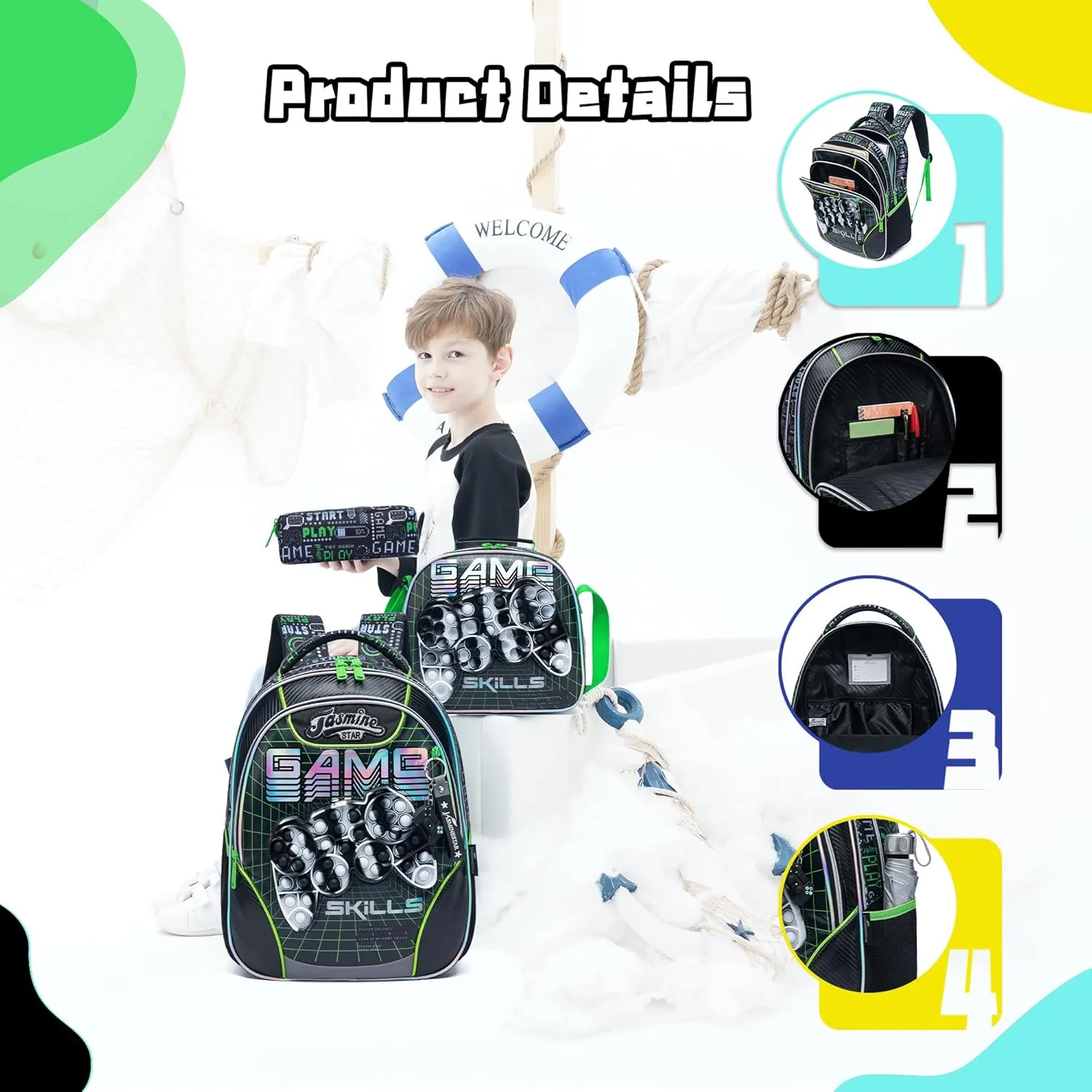 Backpack for Girls Elementary Preschool Kids Lunch Box for School