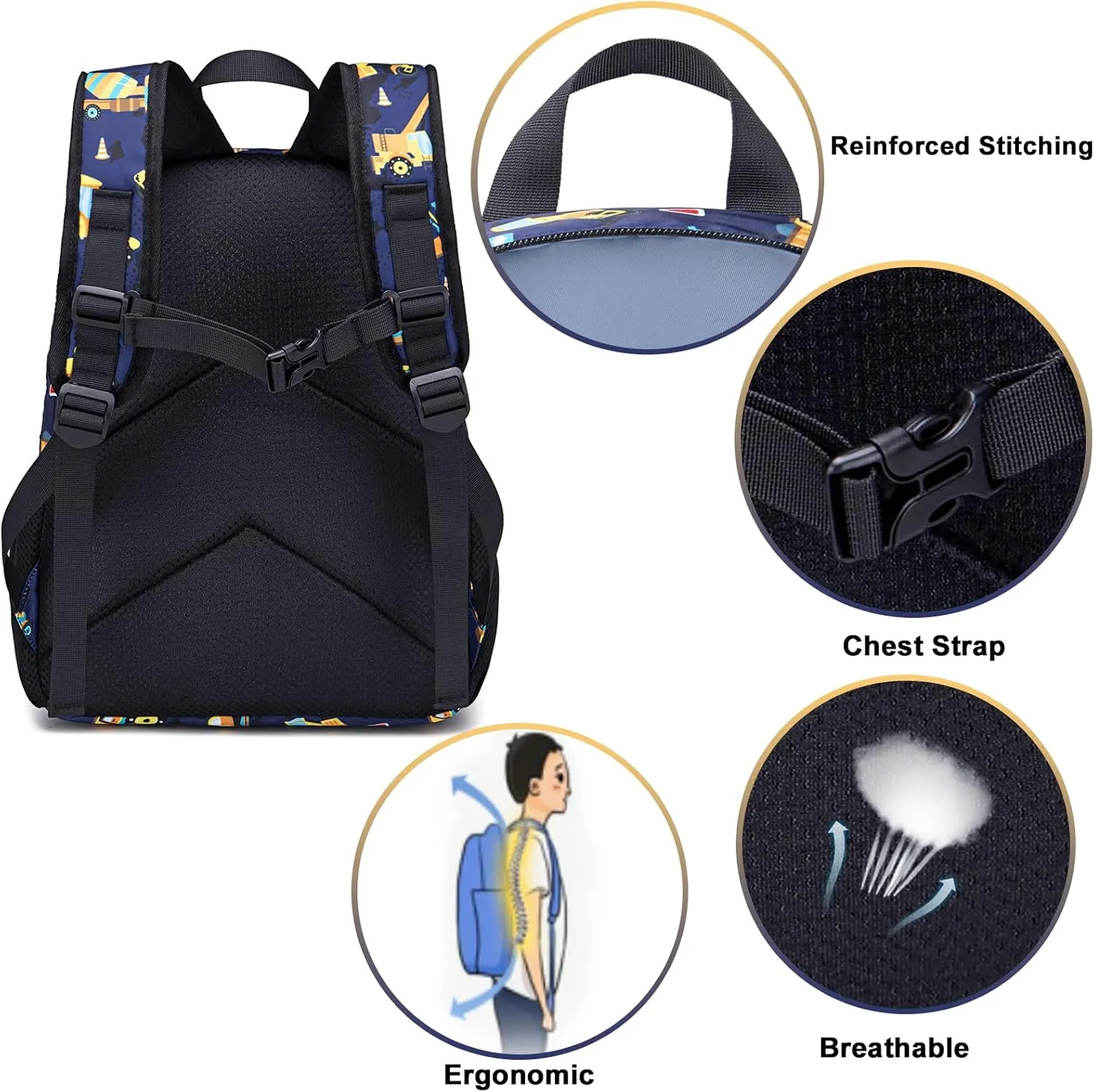 Backpack for Kids Boys Girls Preschool Kindergarten Bookbag Set with Lunch Box Toddler School Bag
