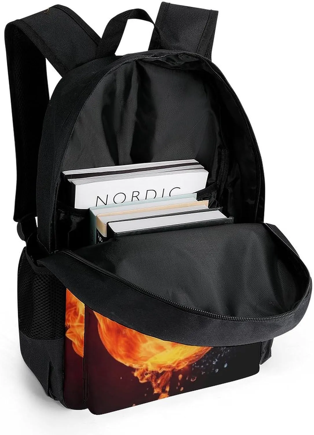Backpack for Men Women Laptop Backpack Yin Yang Fire Water Casual Daypack Laptop Bag for Travel, 42x30.5cm