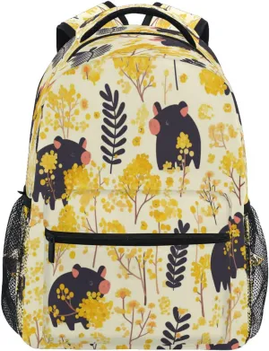 Backpack for Unisex Adult Waterproof Laptop Bookbag with Chest Strap for Travel Trip Tapir Yarrow