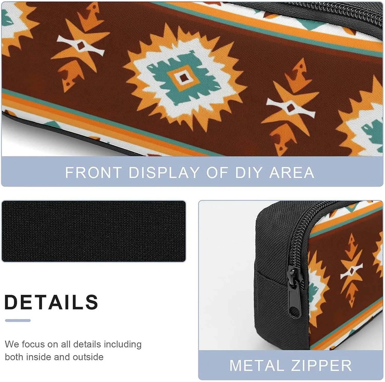 Backpack for Unisex with Lunch Box Daypack with Lunch Bag Makeup Bag Tribal Navajo Indiana Western Southwest Ethnic (3) Bookbag
