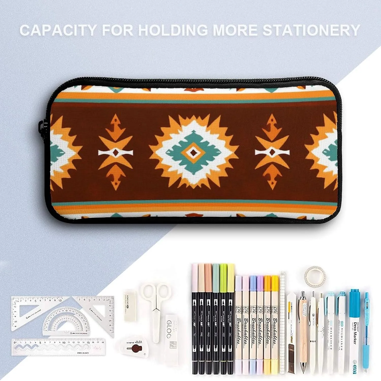 Backpack for Unisex with Lunch Box Daypack with Lunch Bag Makeup Bag Tribal Navajo Indiana Western Southwest Ethnic (3) Bookbag