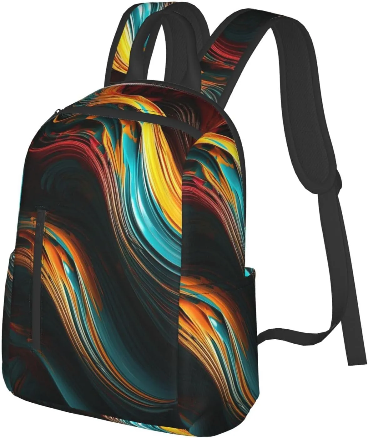 Backpack for Women Men Lightweight Casual Travel Daypack Symmetrical Arrangement Laptop Backpack Cute Work Bag, Smooth Lines, One Size