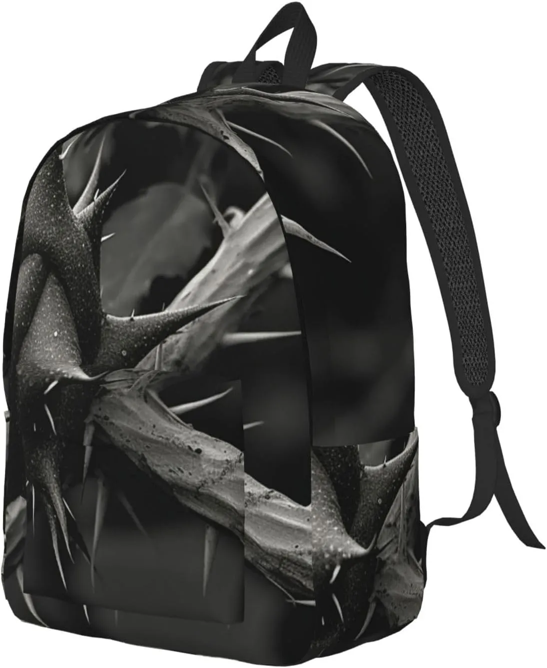 Backpack for Women Men Lightweight Casual Travel Daypack Triangle and thorns Laptop Backpack Cute Work Bag, Black, M