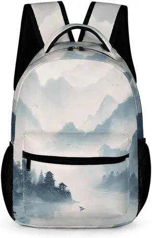 Backpack for Women Small Travel Bag Painting in Fog Carry on Backpack Lightweight Casual Daypack