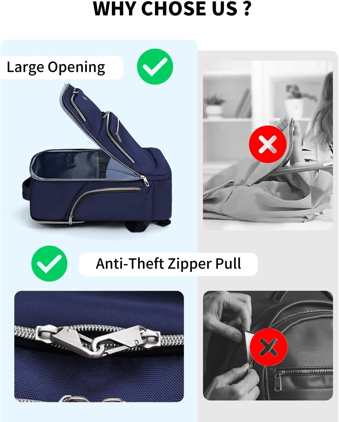Backpack- Laptop Backpack for Women Men, Travel Business Anti Theft Sturdy Work Bag with USB Charging Port, Water Resistant College Backpack, Holds Up to 15.6" Laptop