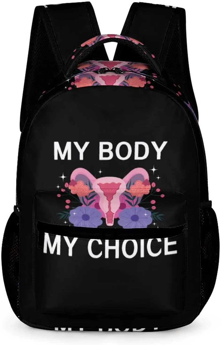 Backpack My Body My Choice Pro Choice Reproductive Rights Laptop Backpack Casual Daypack Cute Travel Backpack for Women Men