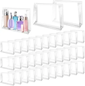 BadenBach 48 PCS Mini Clear Makeup Bags,5.9" x 5.1"x1.4“,Small Clear Zipper Pouches Waterproof Transparent Plastic Toiletry Bags Bulk Makeup Cosmetic Organizer Bag for Travel Vacation Swimsuit Bikini
