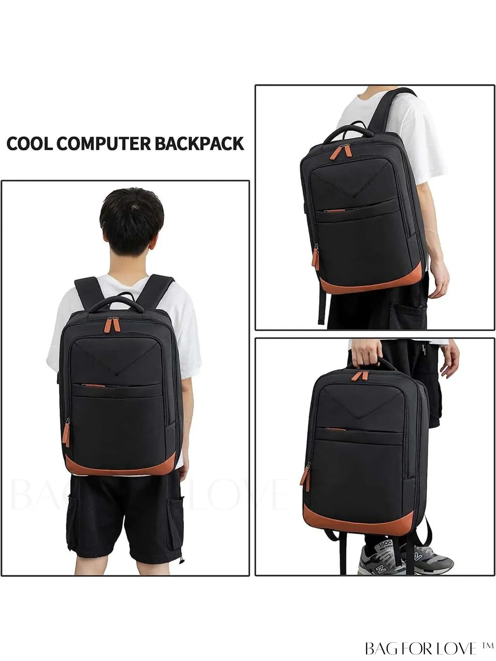 BagForLove - 17.3 USB Charging Travel Laptop Backpack - Business Work Bag for Airplane Travel - Men & Women