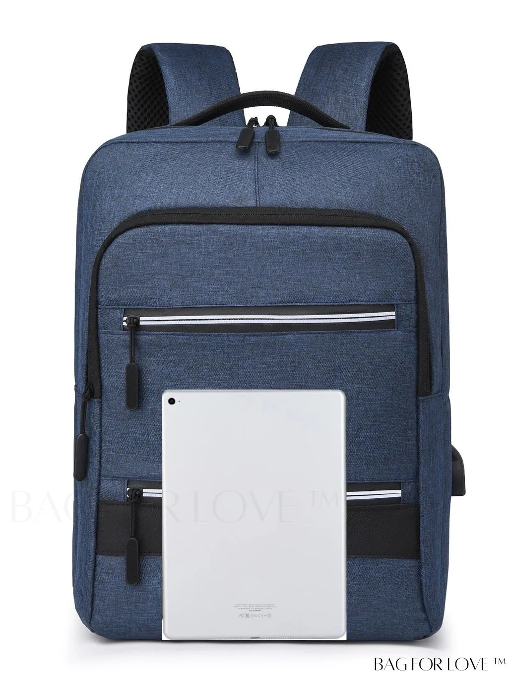 BagForLove - Business Laptop Backpack with Two Tone Charging Port and Zipper