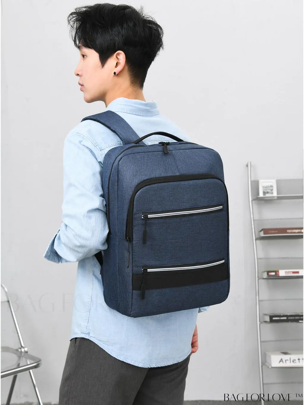 BagForLove - Business Laptop Backpack with Two Tone Charging Port and Zipper