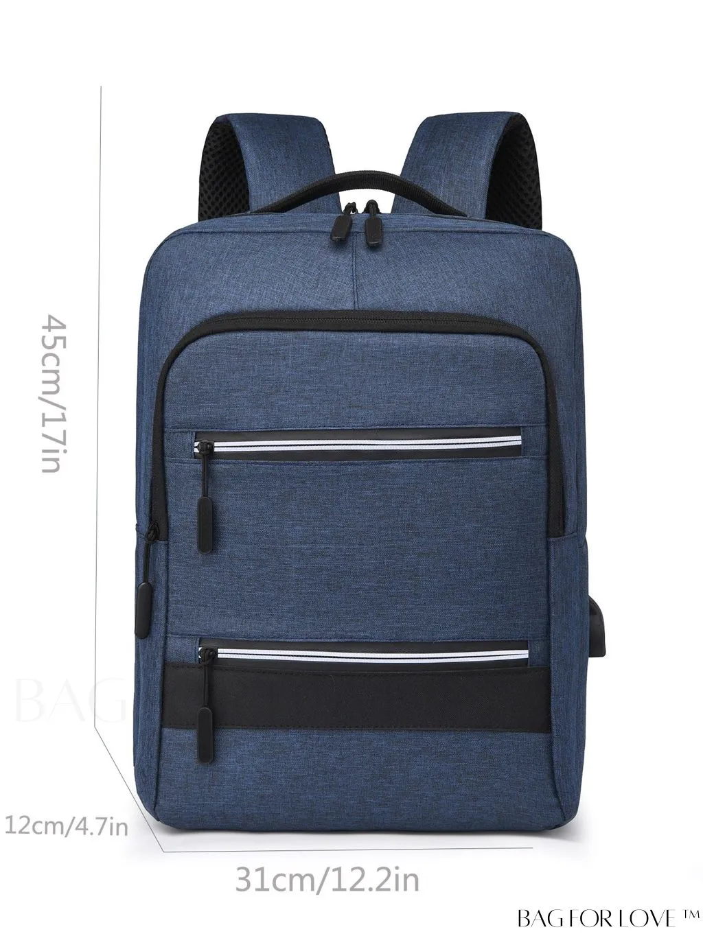 BagForLove - Business Laptop Backpack with Two Tone Charging Port and Zipper