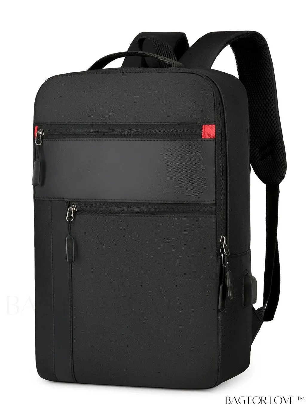 BagForLove - Sturdy USB Laptop Backpack with Zipper Front - Perfect for Work