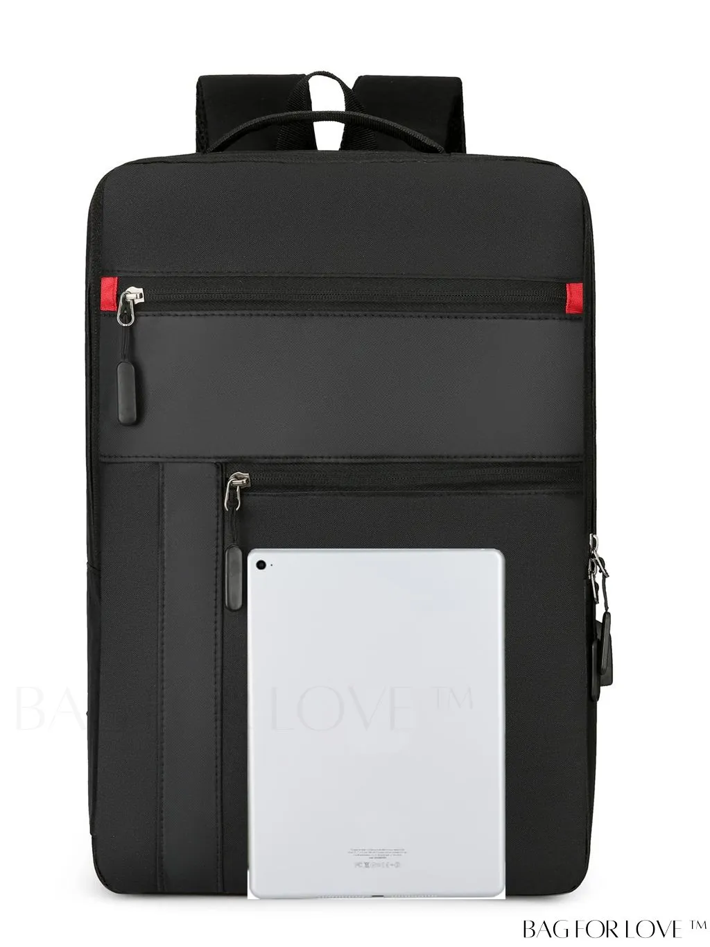BagForLove - Sturdy USB Laptop Backpack with Zipper Front - Perfect for Work