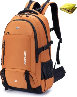 BAGZY Hiking Backpack Waterproof 80L Lightweight Travel Backpack Large Daypack Camping Backpacking for Men Women Orange