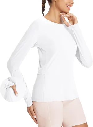 baleaf Women's Sun Shirt UV Protection Shirts Rash Guard Pockets SPF UPF 50  Quick Dry Long Sleeve Clothing