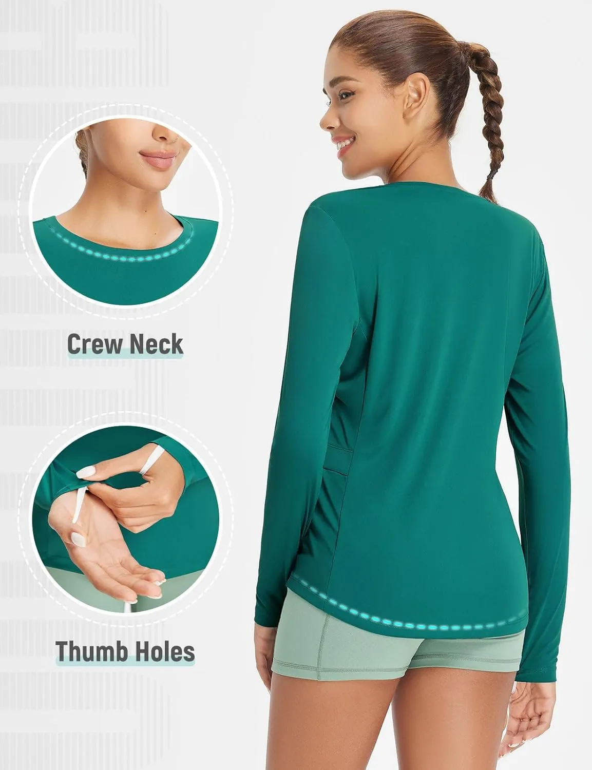 baleaf Women's Sun Shirt UV Protection Shirts Rash Guard Pockets SPF UPF 50  Quick Dry Long Sleeve Clothing