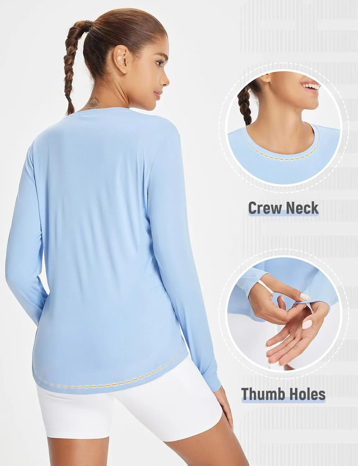 baleaf Women's Sun Shirt UV Protection Shirts Rash Guard Pockets SPF UPF 50  Quick Dry Long Sleeve Clothing
